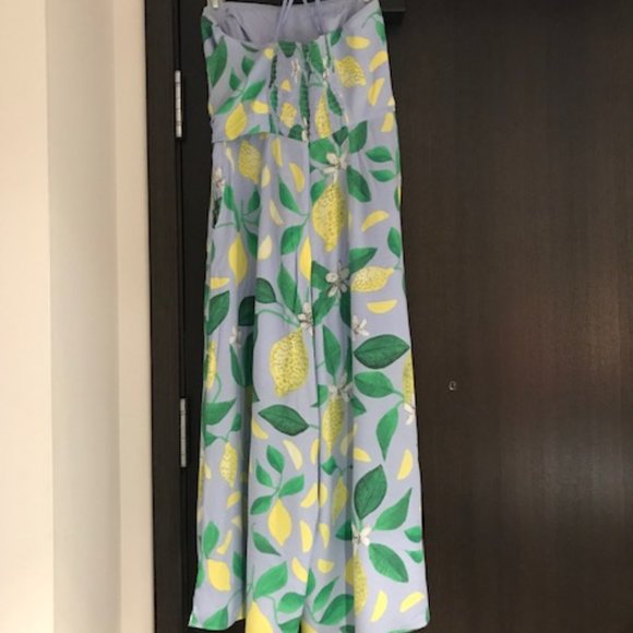 Anthropologies, Culottes Jumpsuit, strapless, lemon print, US4 - Picture 5 of 8